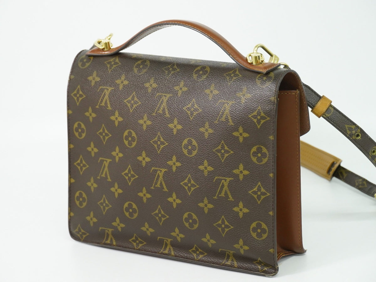 Louis Vuitton Monceau Monogram Canvas Brown Canvas Handbag (Pre-Owned)