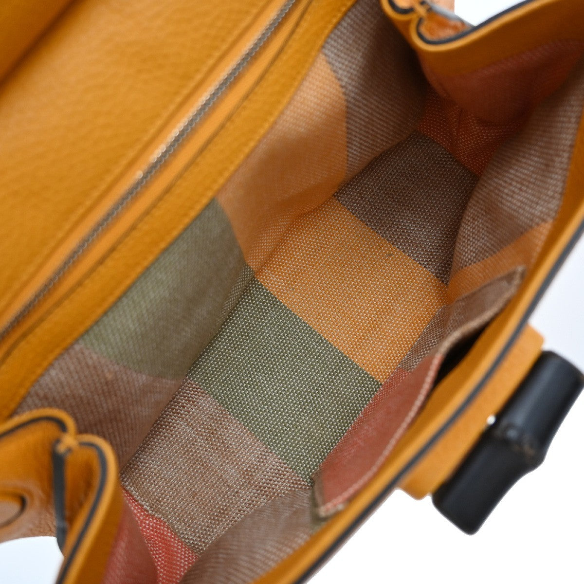 Gucci Bamboo Daily Top Handle Leather Orange Leather Handbag (Pre-Owned)