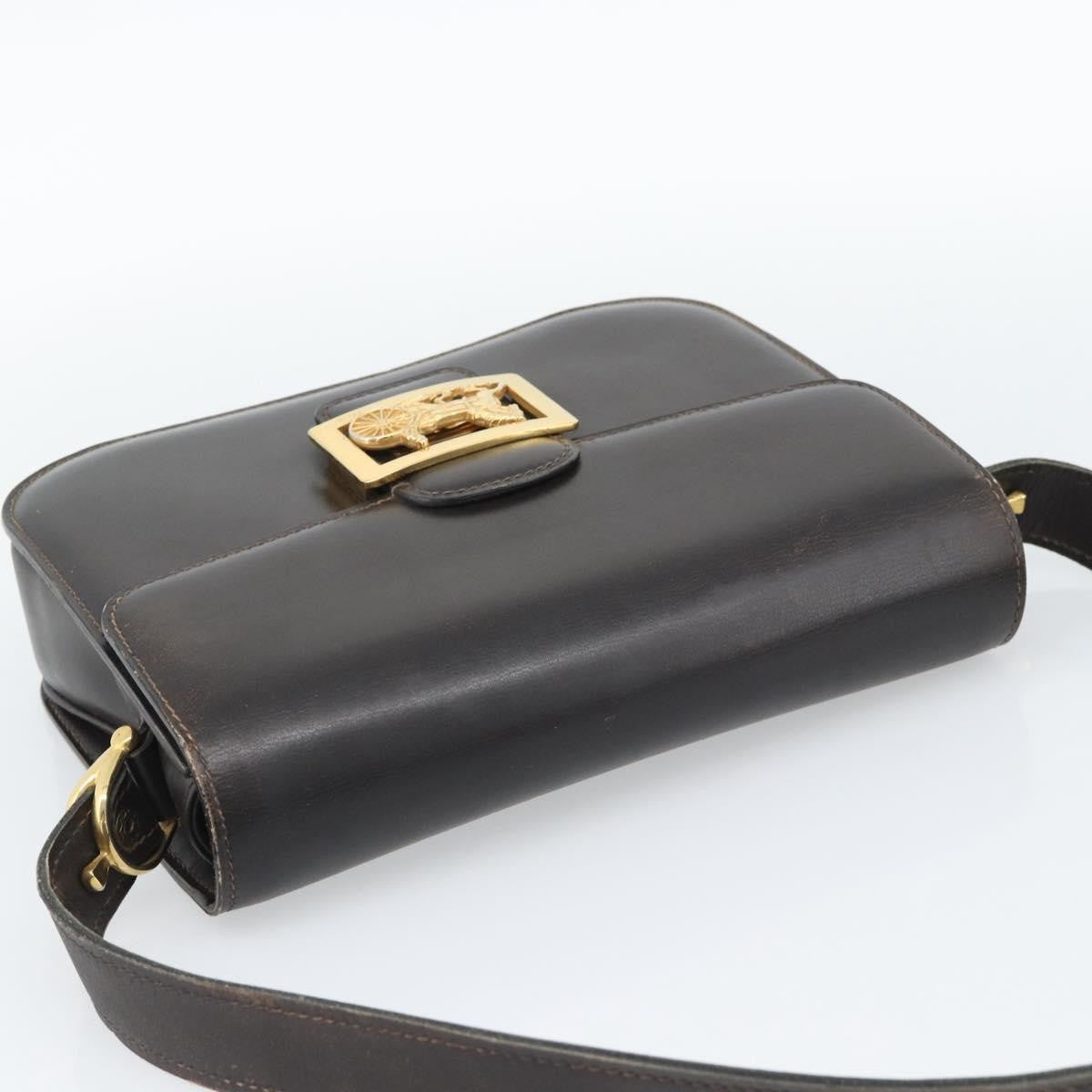 Celine Horse Carriage Leather Brown Leather Shoulder Bag Bag (Pre-Owned)