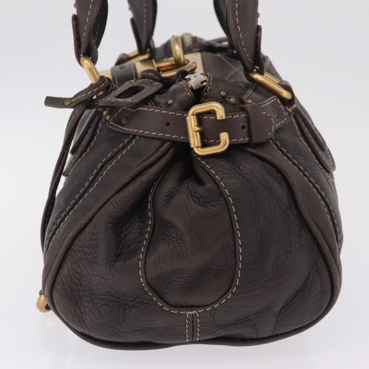 Chloe Paddington Lock Leather Brown Leather Handbag (Pre-Owned)