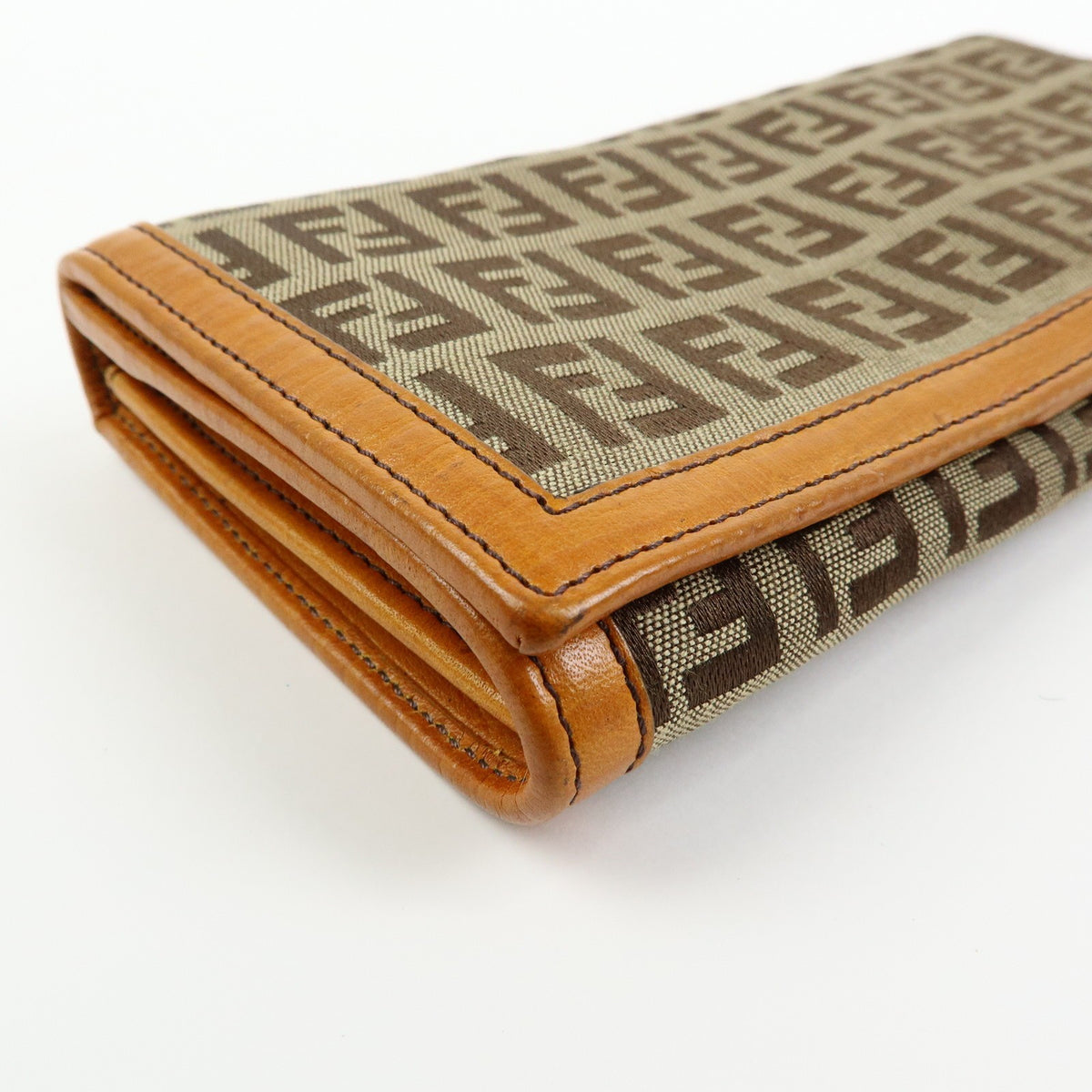 Fendi Bifold Zucca Coated Canvas Beige Canvas Wallets Accessory (Pre-Owned)