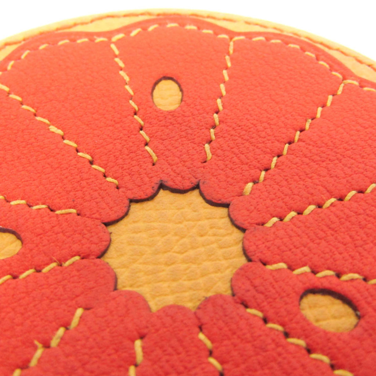 Hermes Orange Slice Coin Leather Orange Leather Clutche & Pouche Bag (Pre-Owned)