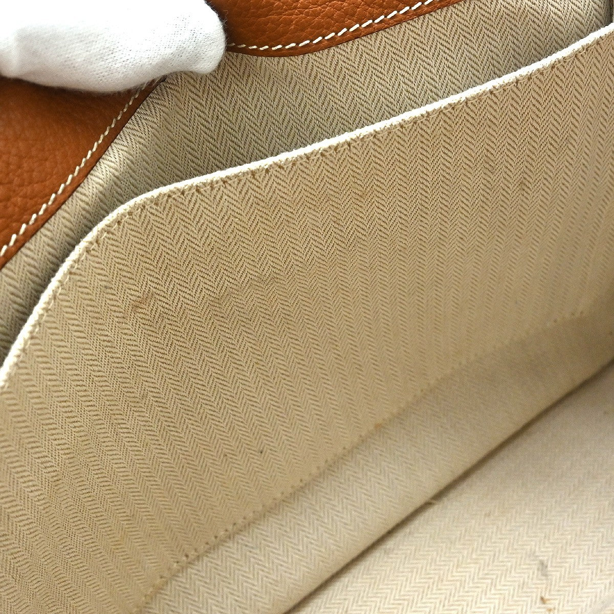 Hermes Barda Messenger Clemence Brown Leather Shoulder Bag Bag (Pre-Owned)