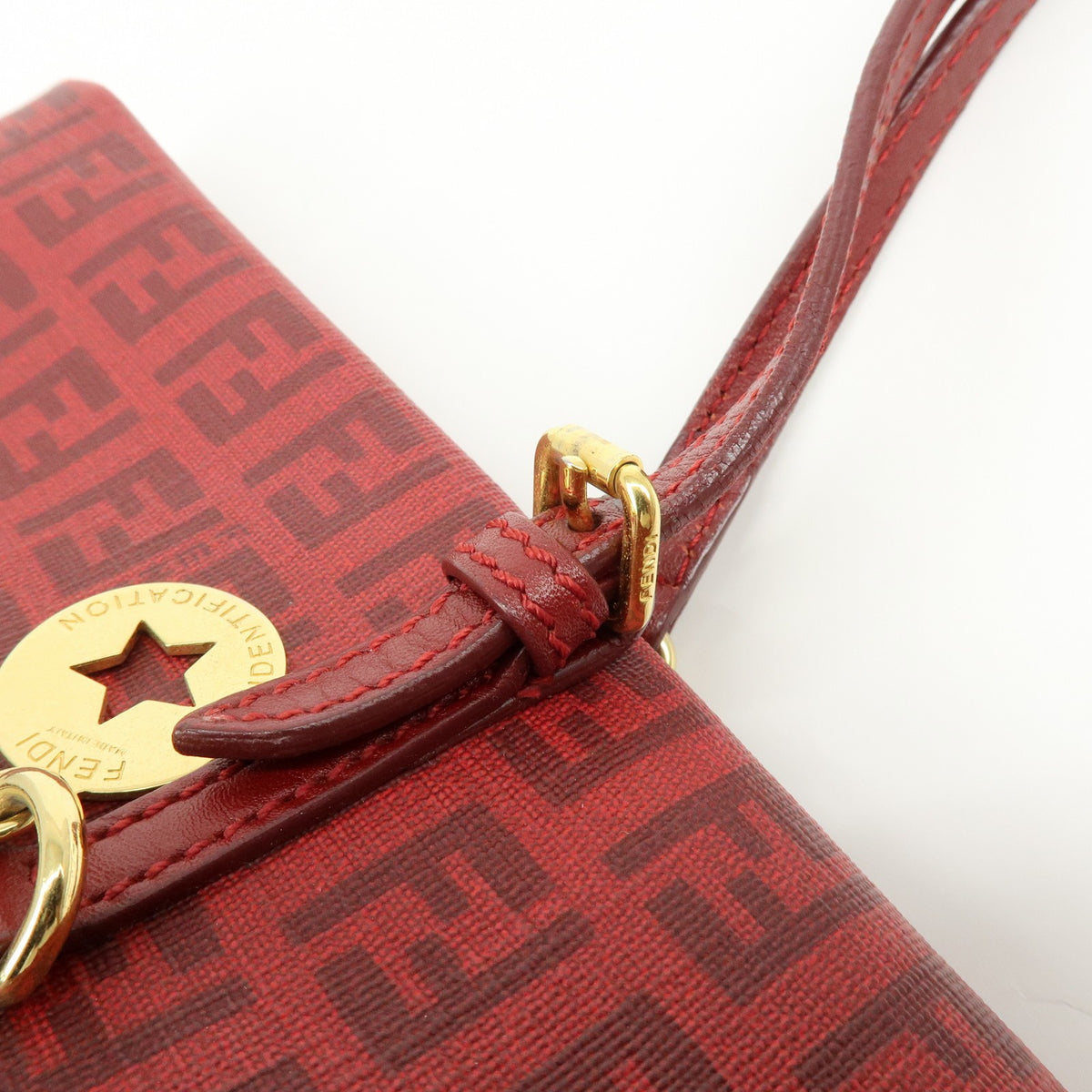 Fendi Superstar Zucchino Coated Canvas Red Pvc Tote Bag Bag (Pre-Owned)