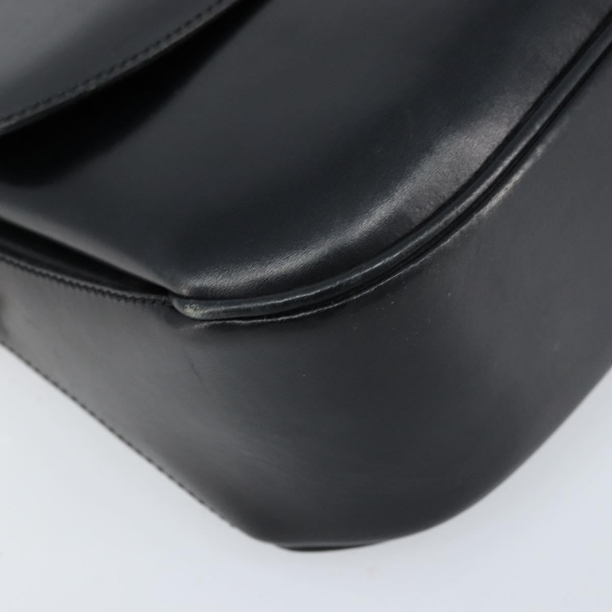 Celine Shoulder Leather Black Leather Shoulder Bag Bag (Pre-Owned)