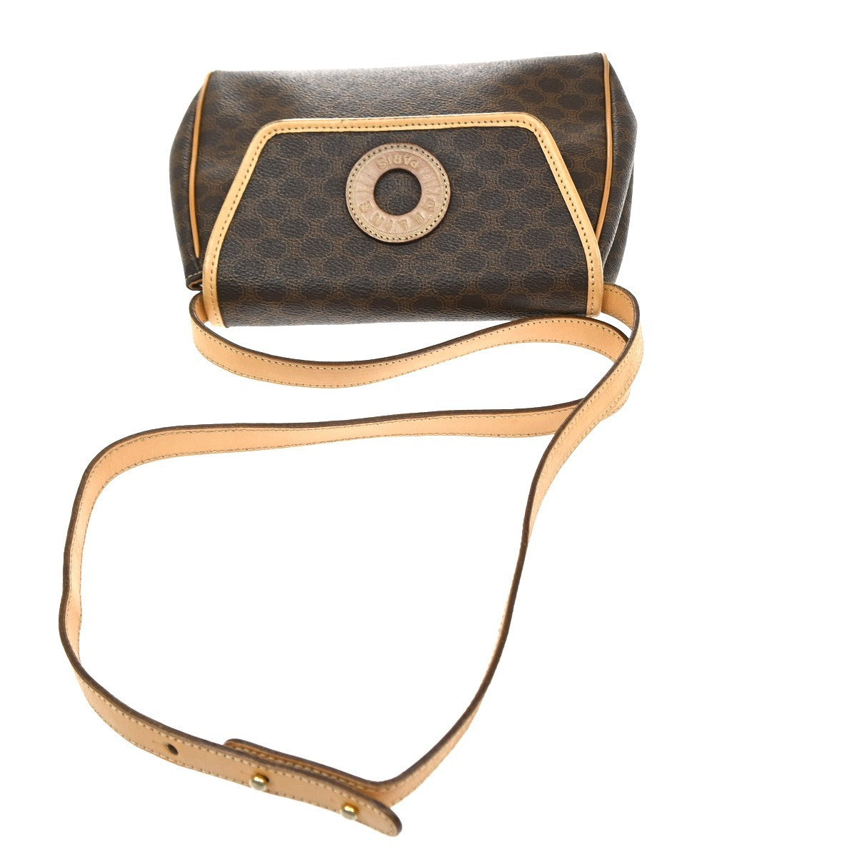 Celine Macadam Shoulder Canvas Brown Canvas Crossbody Bag Bag (Pre-Owned)