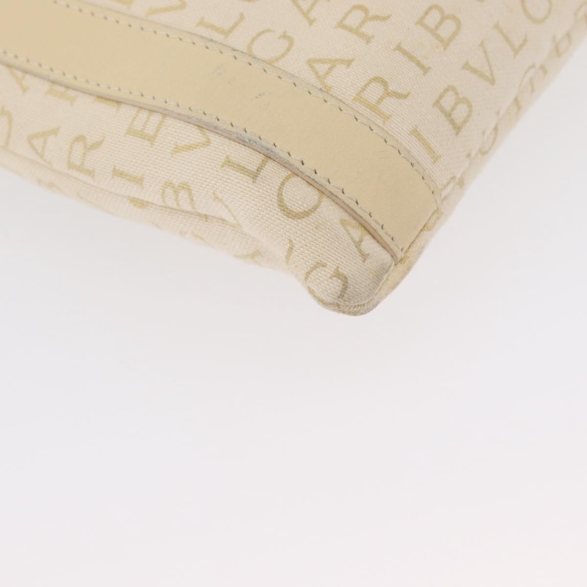 Bvlgari Logomania Canvas With Leather Beige Canvas Shoulder Bag Bag (Pre-Owned)