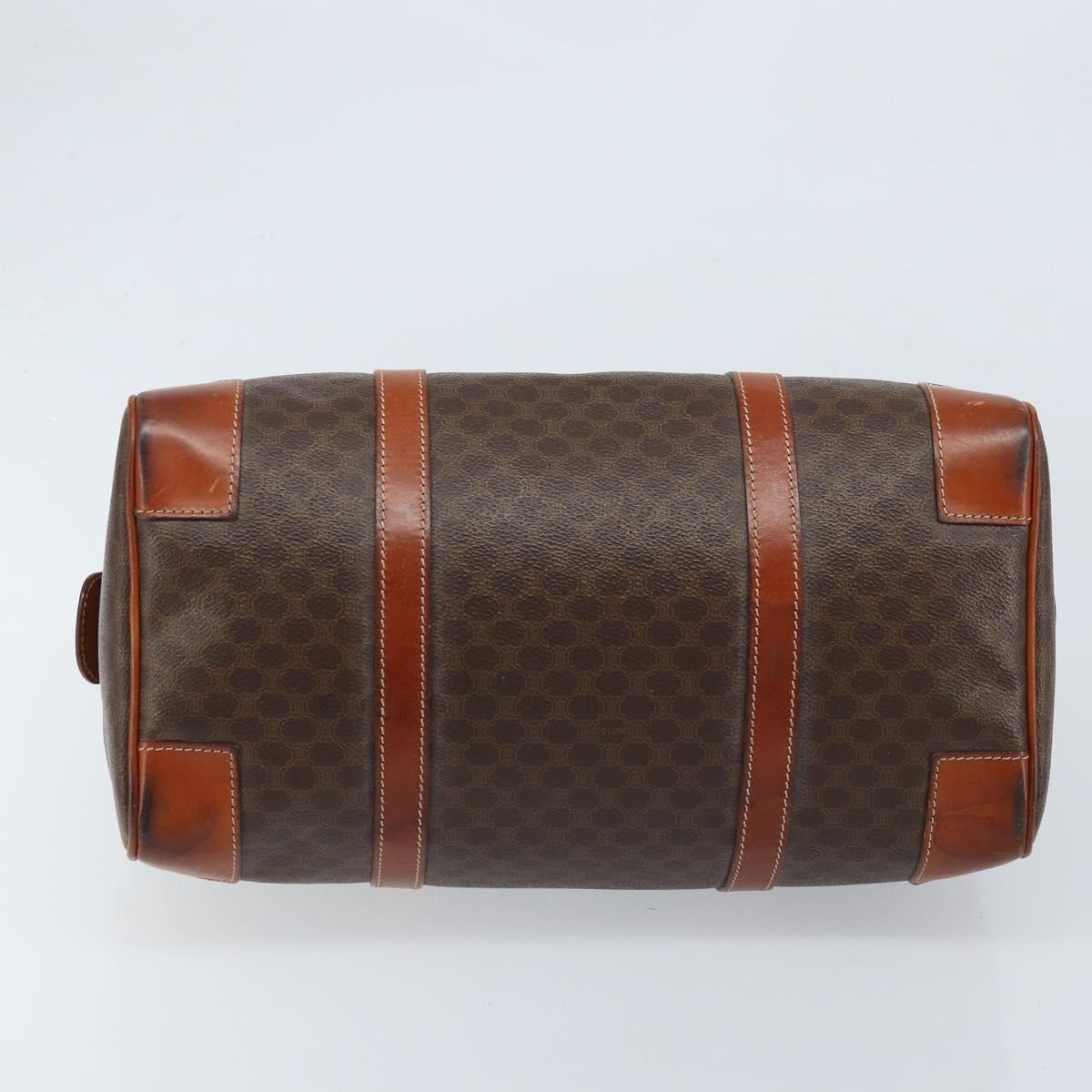 Celine Vintage Duffle Canvas And Leather Brown Canvas Travel Bag Bag (Pre-Owned)