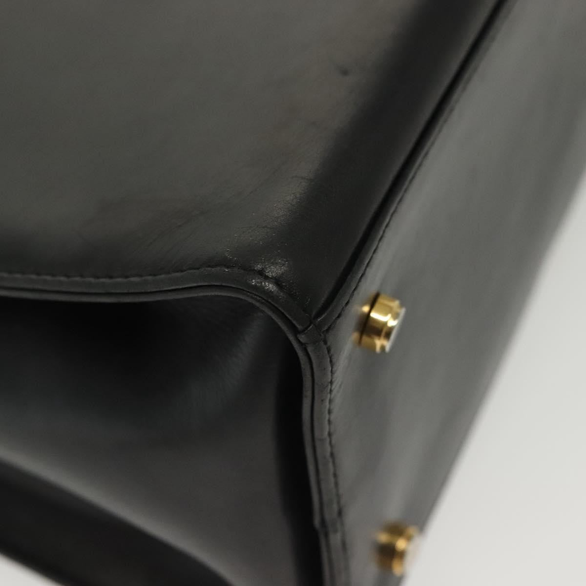 Salvatore Ferragamo Gancini Leather Black Leather Shoulder Bag Bag (Pre-Owned)