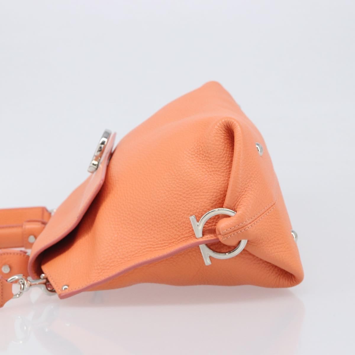 Salvatore Ferragamo Sofia Satchel Leather Orange Leather Handbag (Pre-Owned)