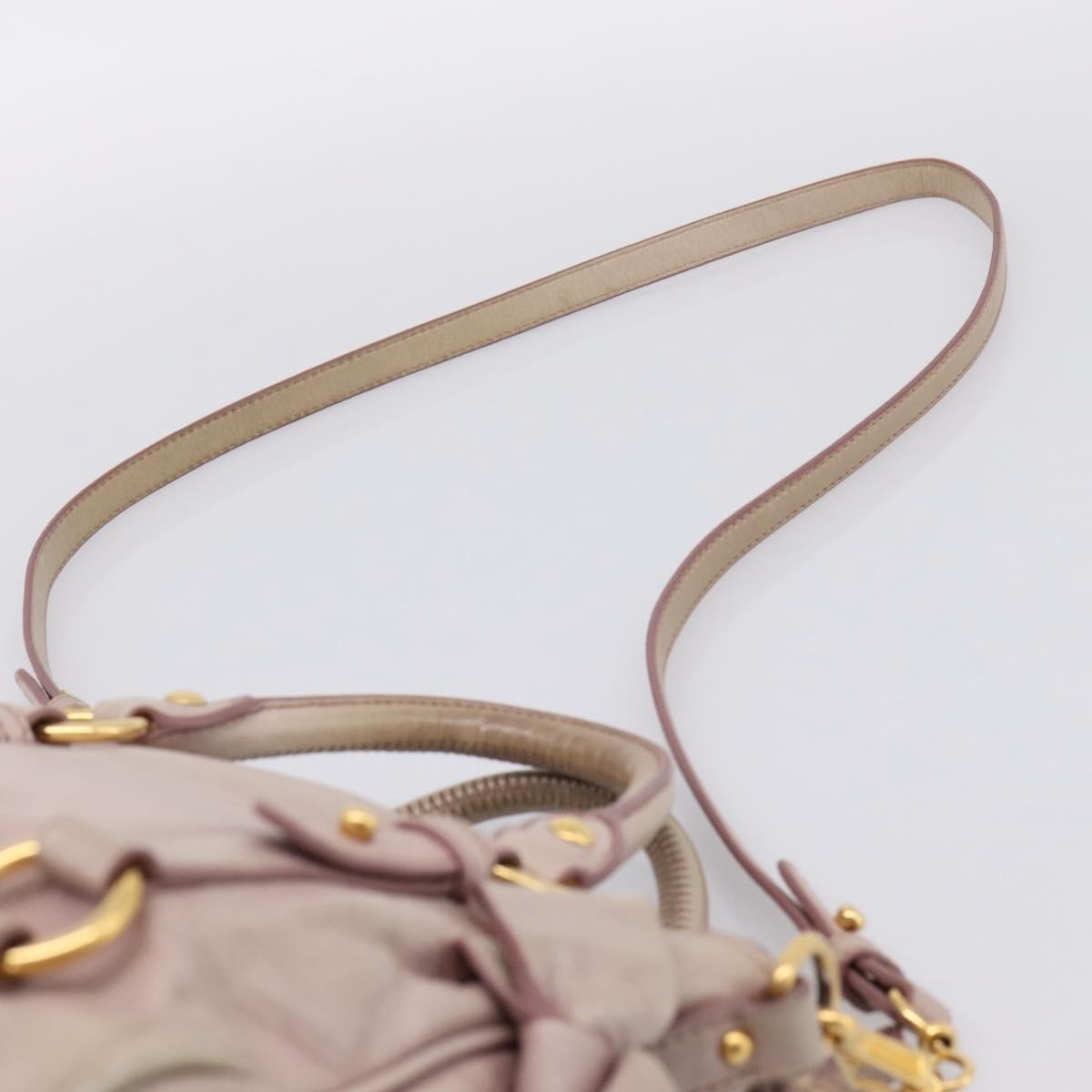 Miu Miu Vitello Lux Leather Pink Leather Handbag (Pre-Owned)