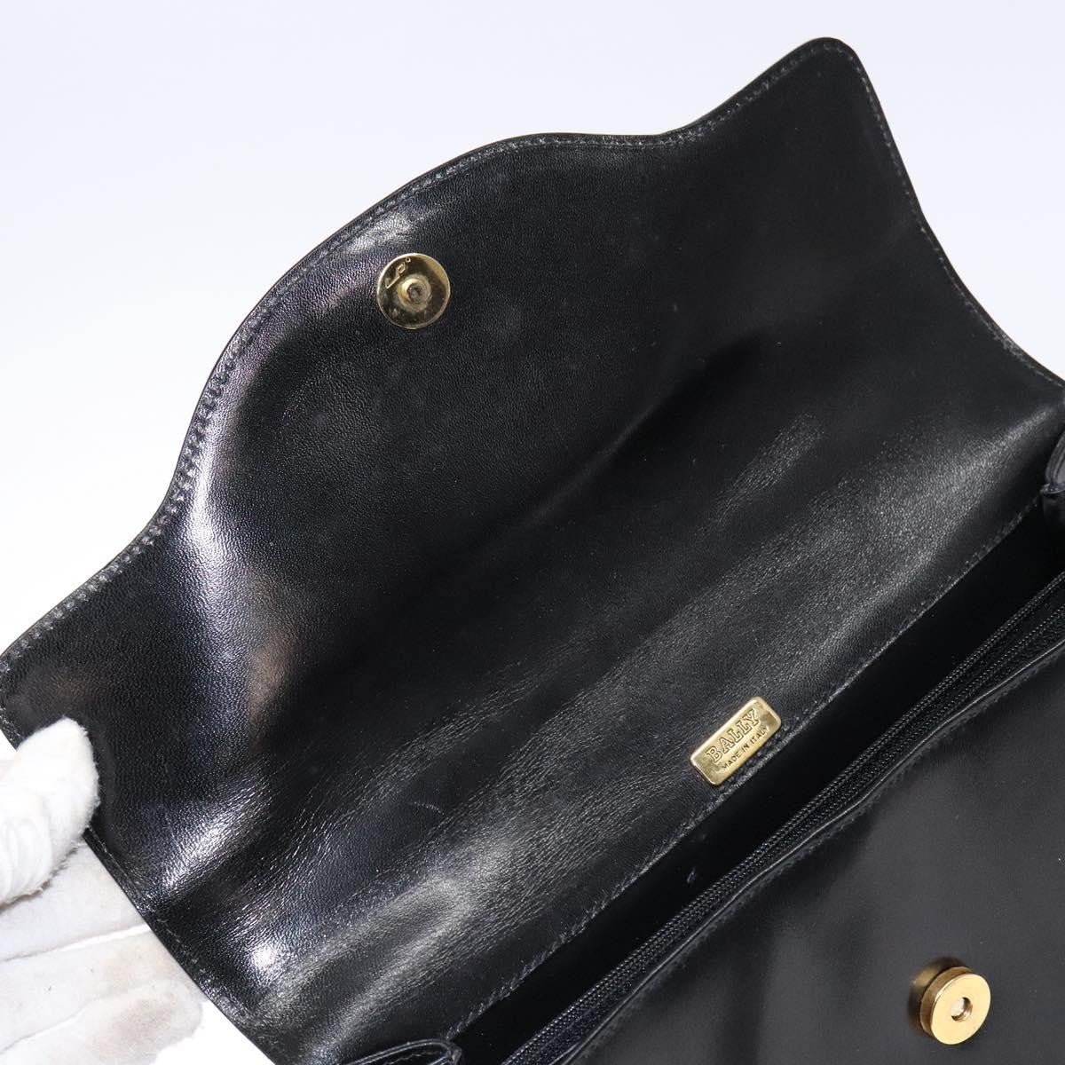 Bally Handbag Leather Black Leather Handbag (Pre-Owned)