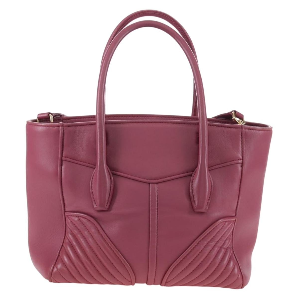 Miu Miu Beau Top Handle Leather Pink Leather Handbag (Pre-Owned)