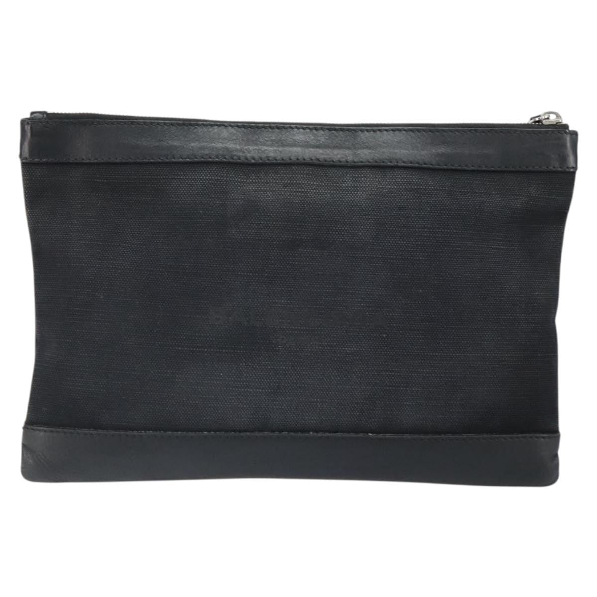Balenciaga Navy Zip Canvas And Leather Black Canvas Clutche & Pouche Bag (Pre-Owned)