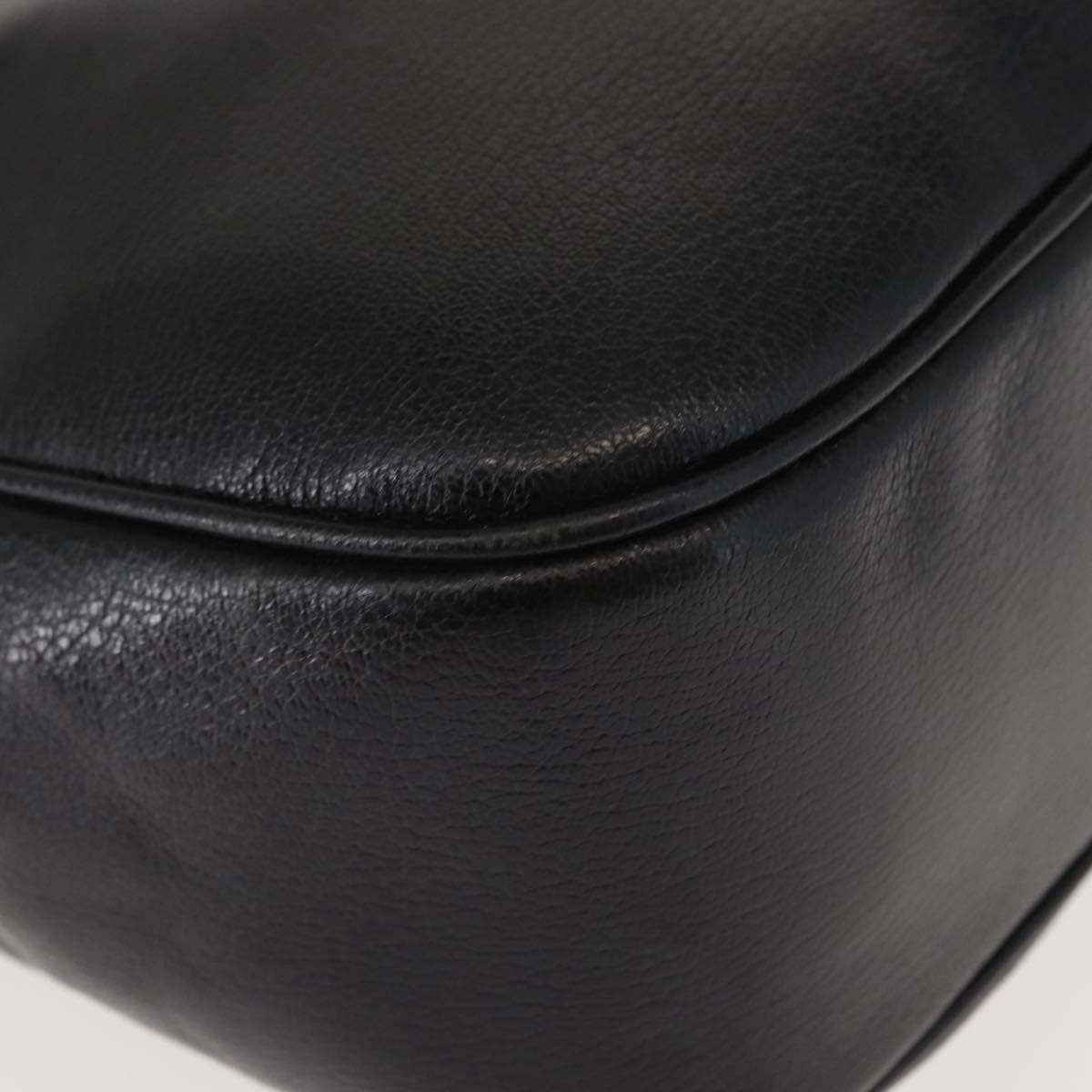 Salvatore Ferragamo Gancini Tote Leather Black Leather Tote Bag Bag (Pre-Owned)