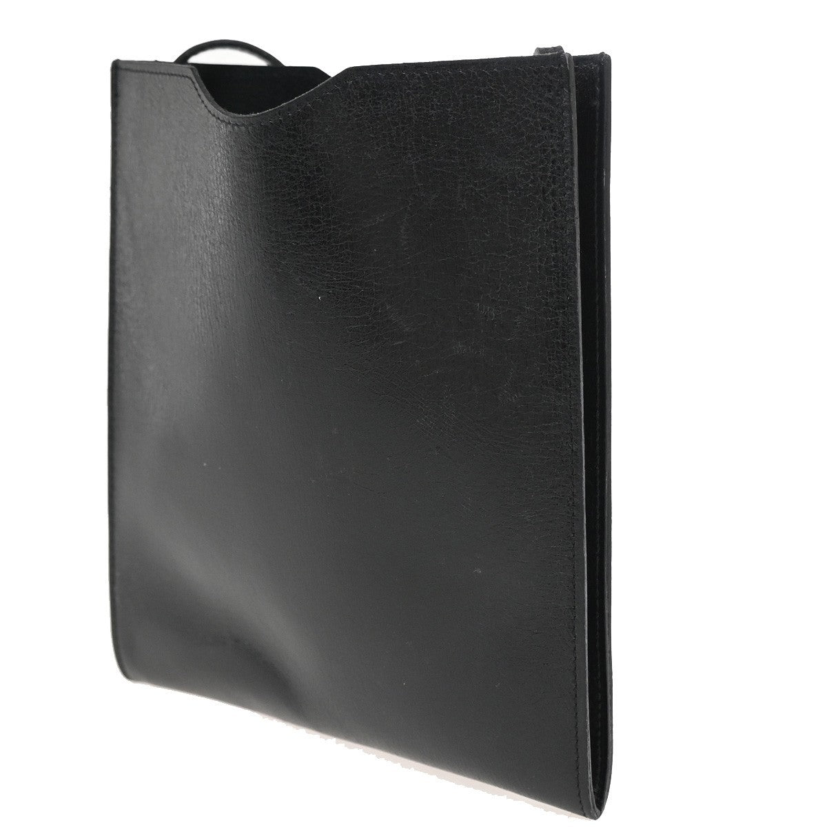 Hermes Onimaitou Pochette Box Calf Black Leather Clutche & Pouche Bag (Pre-Owned)