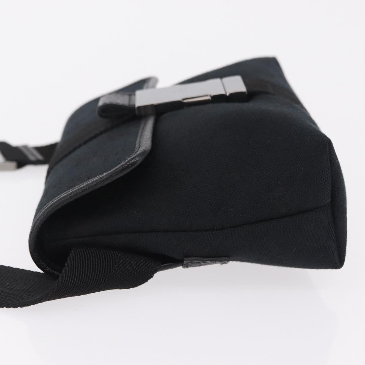 Gucci Buckle Waist Gg Canvas Black Canvas Handbag (Pre-Owned)
