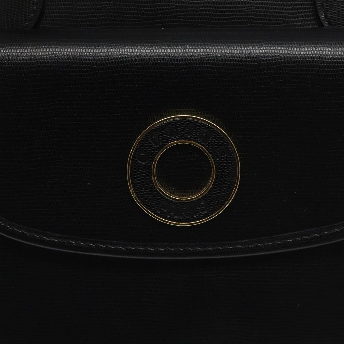Celine Circle Logo Leather Black Leather Bag (Pre-Owned)