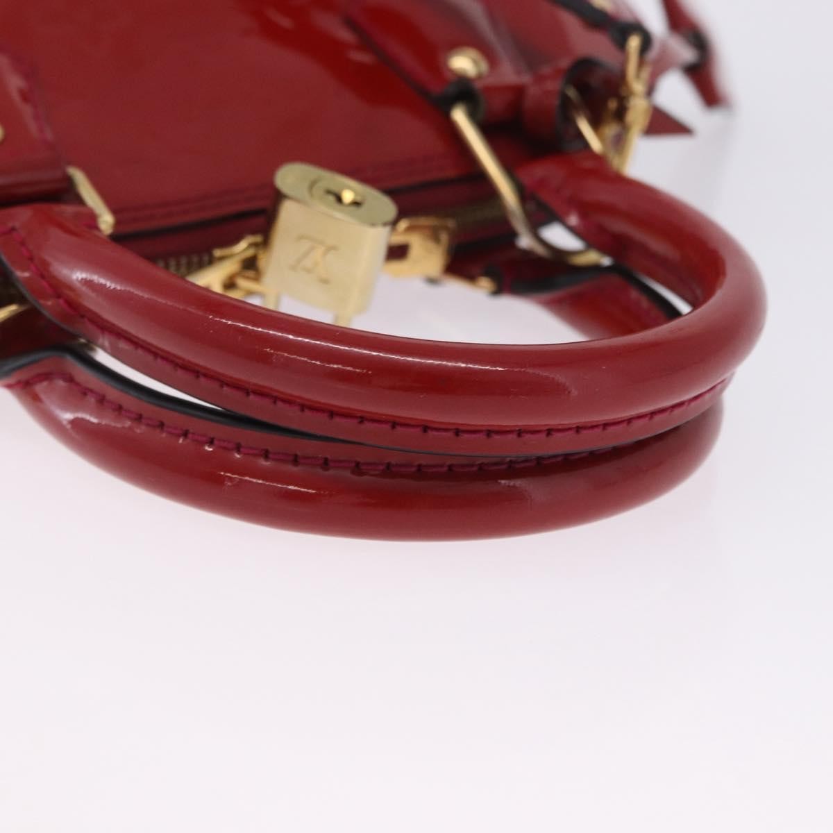Louis Vuitton Alma Monogram Vernis Red Patent_Leather Handbag (Pre-Owned)