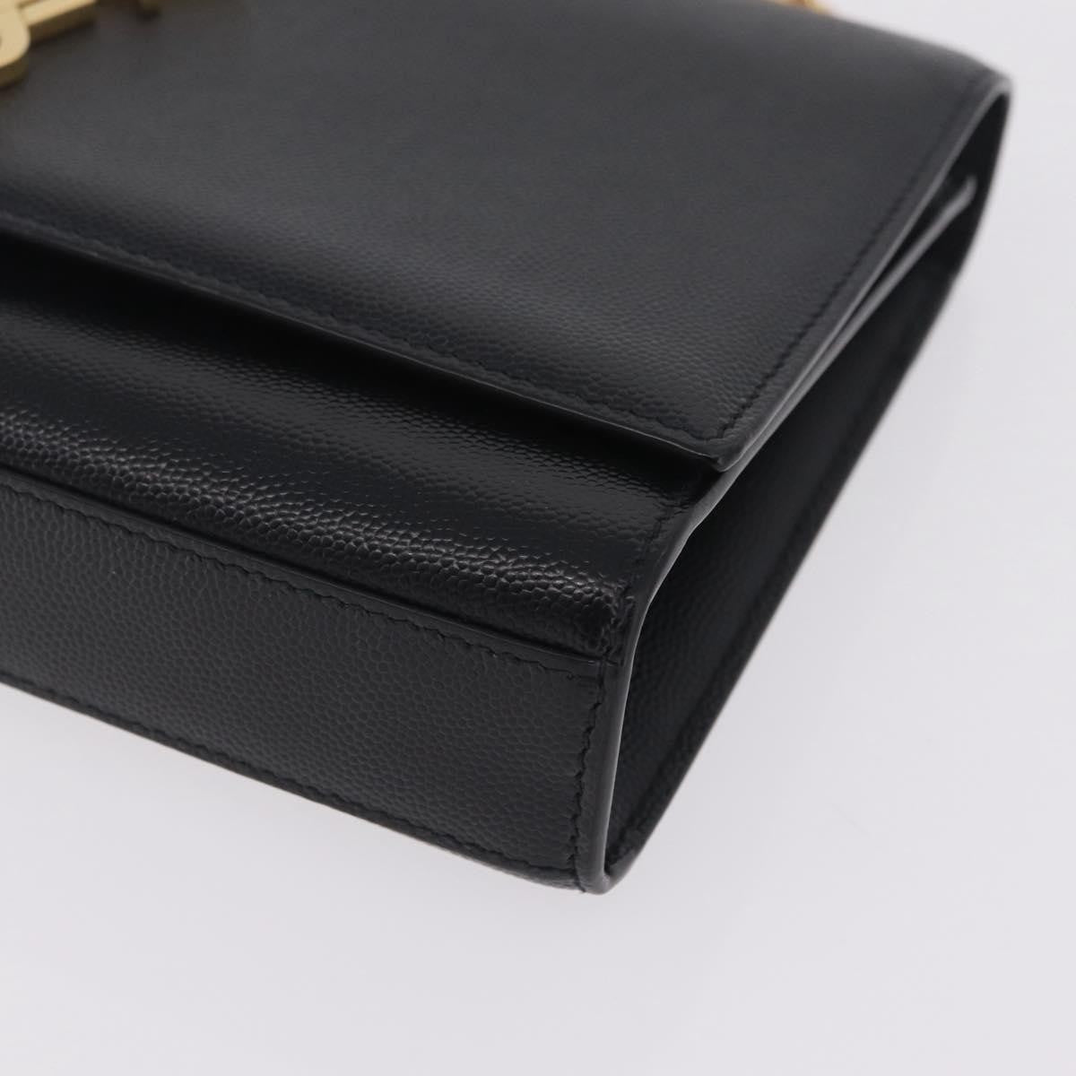 Saint Laurent Classic Monogram Leather Black Leather Crossbody Bag Bag (Pre-Owned)