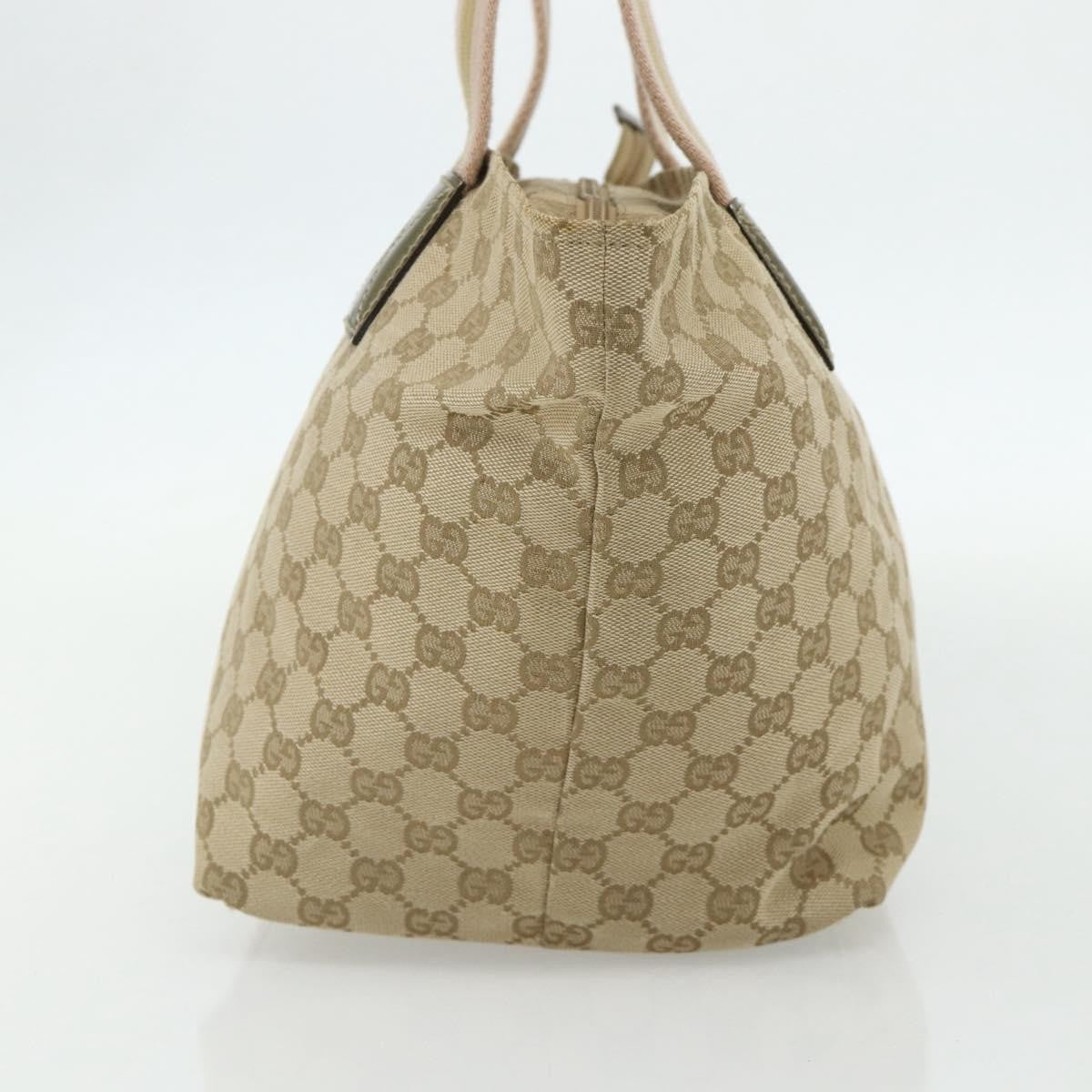 Gucci Web Zip Tote Gg Canvas And Leather Beige Canvas Tote Bag Bag (Pre-Owned)