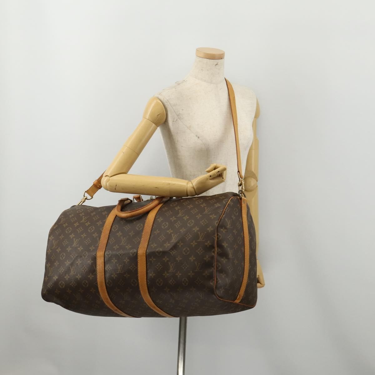 Louis Vuitton Keepall Bandoulière Canvas Brown Canvas Travel Bag Bag (Pre-Owned)