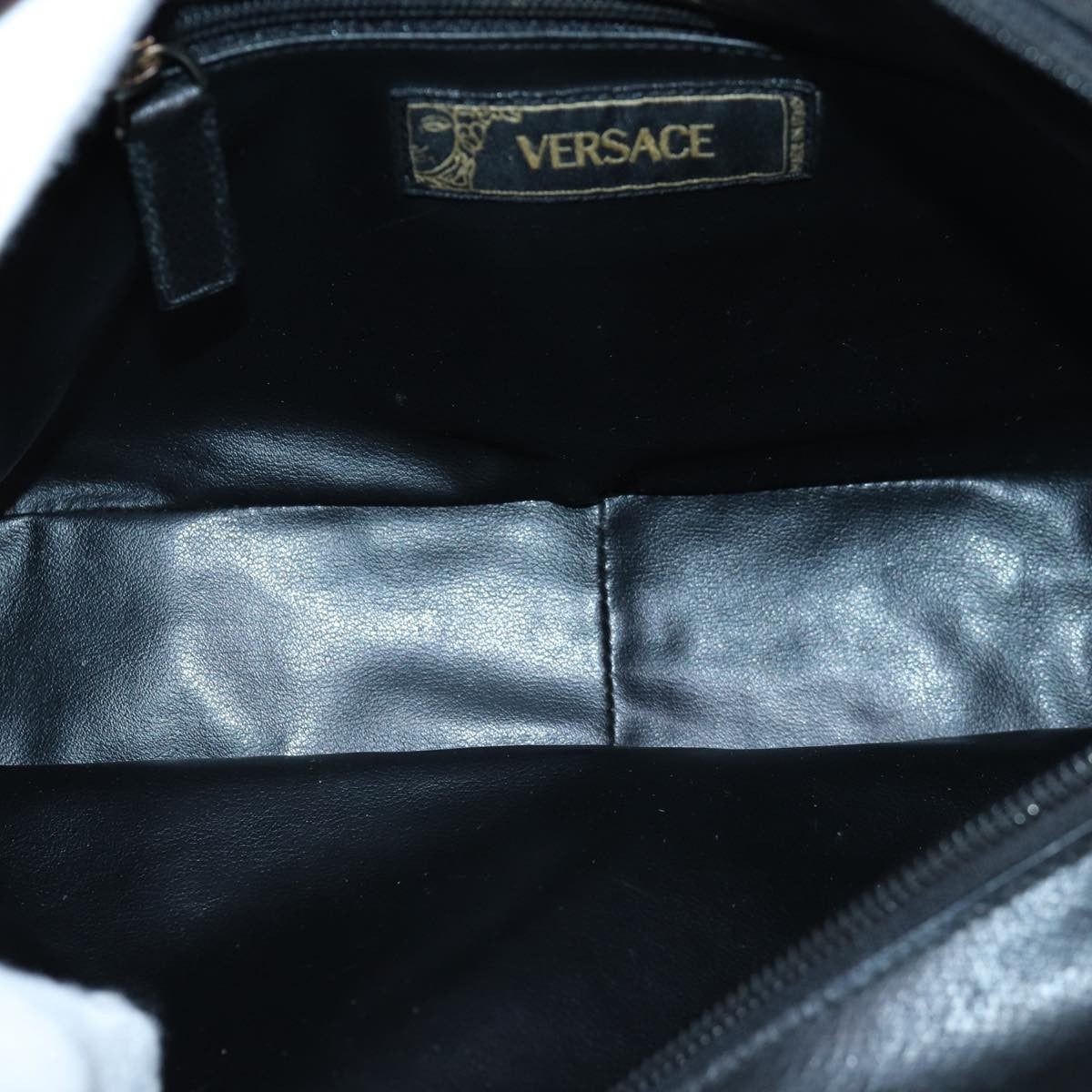 Versace Vintage Clutch Leather Black Leather Clutche & Pouche Bag (Pre-Owned)