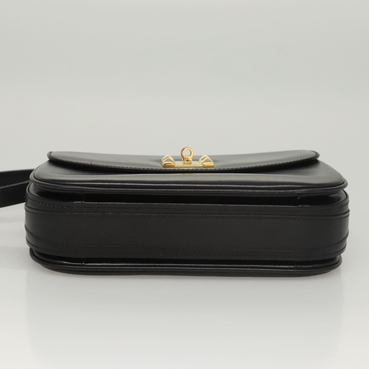 Bally Vintage Leather Black Leather Shoulder Bag Bag (Pre-Owned)