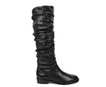 Stuart Weitzman Women's Flatscrunchy Black Nappa Leather Knee High Boots