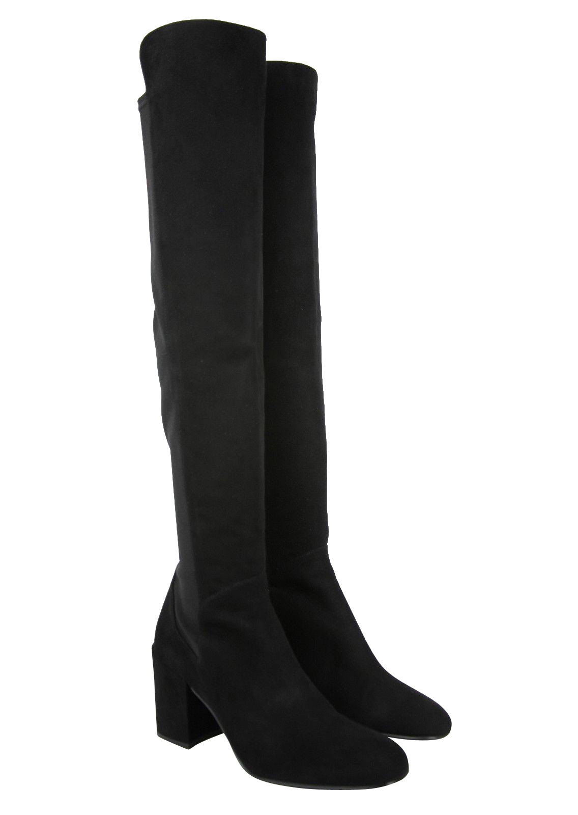 Stuart Weitzman Women's Halftime Stretch-Crepe Black Suede Over-The-Knee Boot