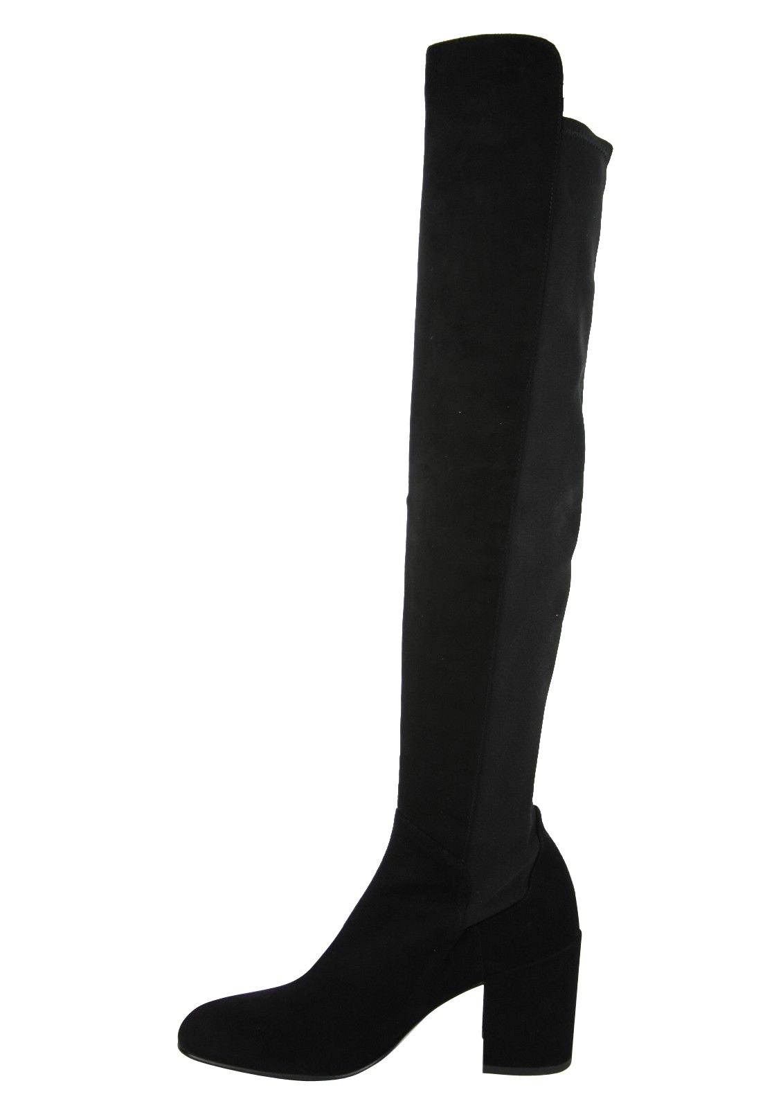 Stuart Weitzman Women's Halftime Stretch-Crepe Black Suede Over-The-Knee Boot