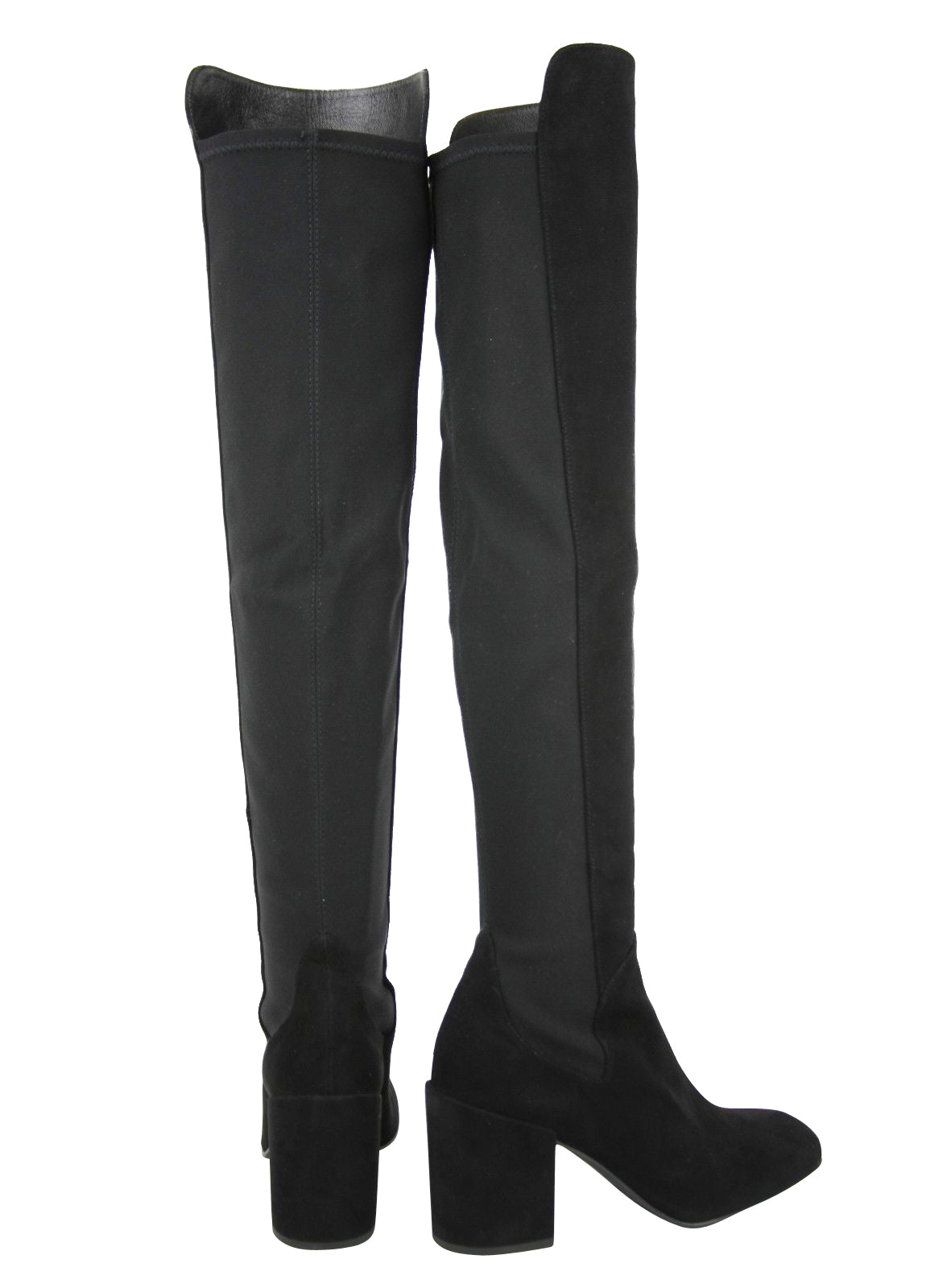 Stuart Weitzman Women's Halftime Stretch-Crepe Black Suede Over-The-Knee Boot