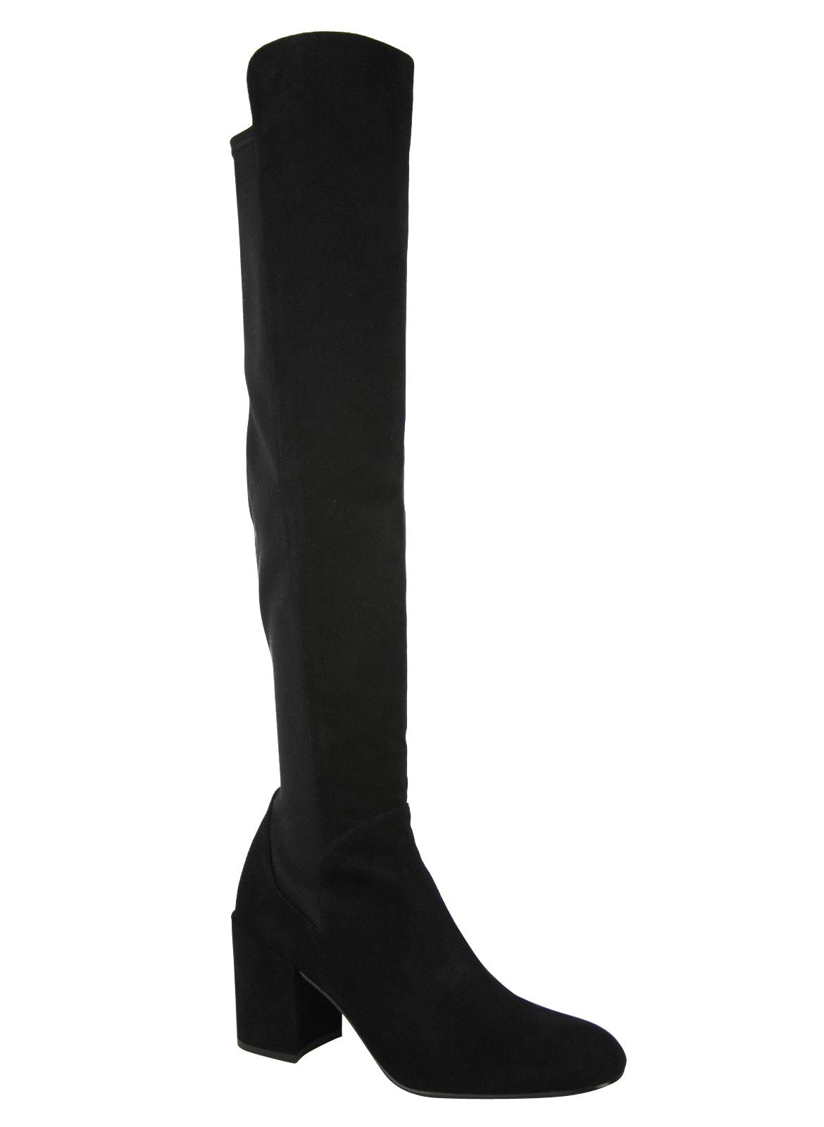 Stuart Weitzman Women's Halftime Stretch-Crepe Black Suede Over-The-Knee Boot