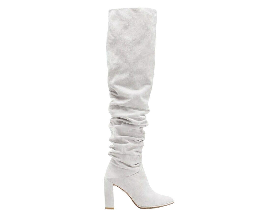 Light Gray Histyle Perla Suede Over knee Boot