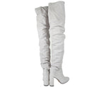 Stuart Weitzman Women's Light Gray Histyle Perla Suede Over-the-knee Boot