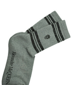 Alexander McQueen Women's Light Grey Metallic Mid-Calf Socks L