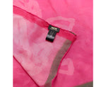 MCM Women's Pink Allover Logo Print Silk Wool Large Scarf Shawl