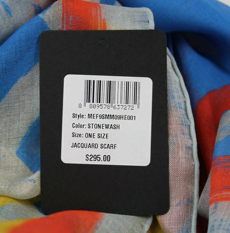 MCM Multicolor Logo Print Silk Wool Large Scarf Shawl