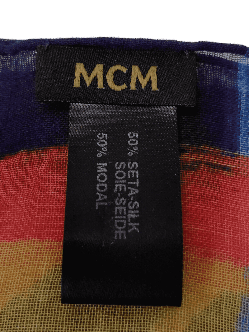 MCM Lemon Chrome Silk/Modal Jacquard Brushed Logo Edge Scarf
