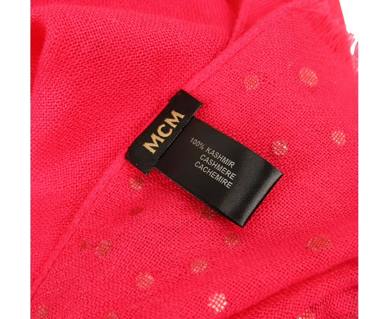 MCM Women's Magenta Love Potion Cashmere With Crystal Logo Scarf MEF9SMM14UF001