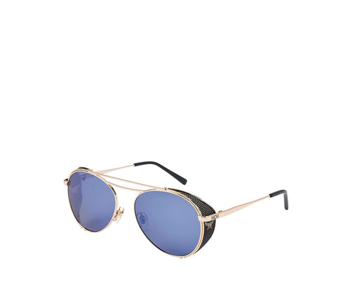 MCM Women's Blue Lens Metal Frame Aviator Sunglasses