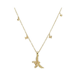 MCM Women's Gold 3D Logo Laurel Charm Pendant Necklace