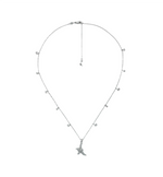 MCM Women's Silver 3D Logo Laurel Charm Pendant Necklace