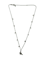 MCM Women's Silver 3D Logo Laurel Charm Pendant Necklace