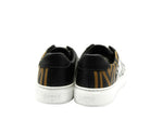 MCM Women's Black / White / Brown Leather Logo Low Top Sneaker (36 EU / 6 US)