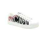 MCM Women's White / Black Leather Logo Low Top Sneaker (36 EU / 6 US)