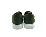 MCM Men's Moss Green Orange Logo Leather Slip On Sneaker (41 EU / 8 US)