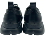 MCM Men's Black Leather Platform Lace Up Sneaker