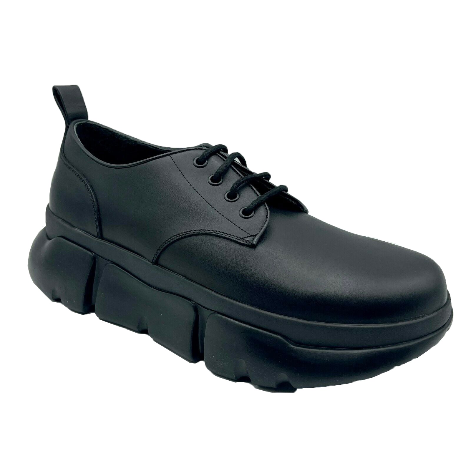 Leather Platform Lace Up Sneaker