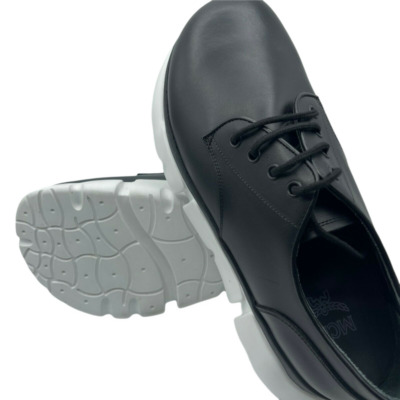 New MCM Men's Black Leather Platform Sneaker
